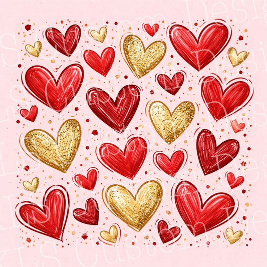 Faux Glitter Hearts 20 Oz Skinny Permanent Vinyl