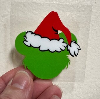 Mini Christmas Mouse Head 1.75” x 1.75” UV DTF Decal