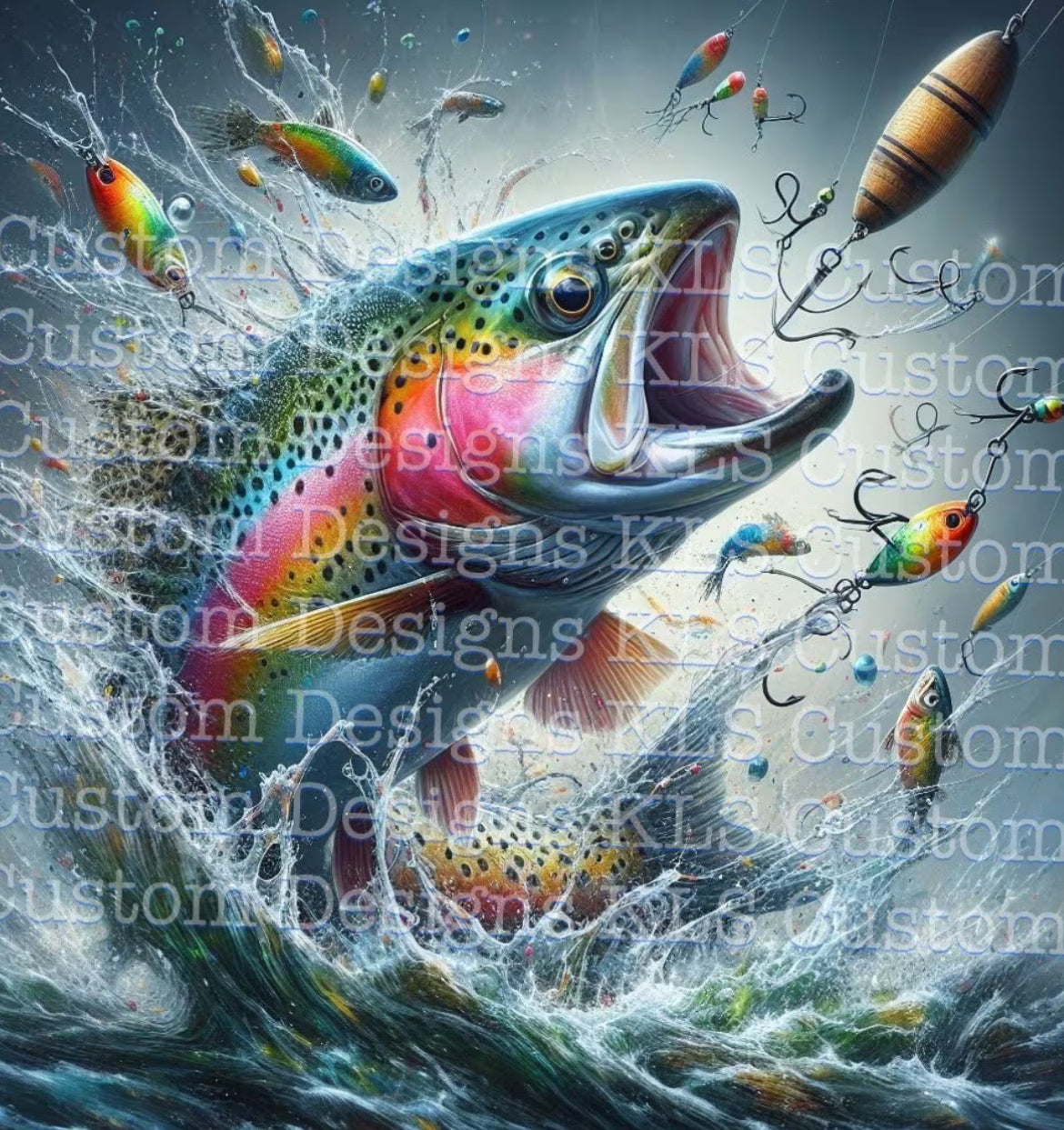 Rainbow Trout  20 Oz Skinny Permanent Vinyl