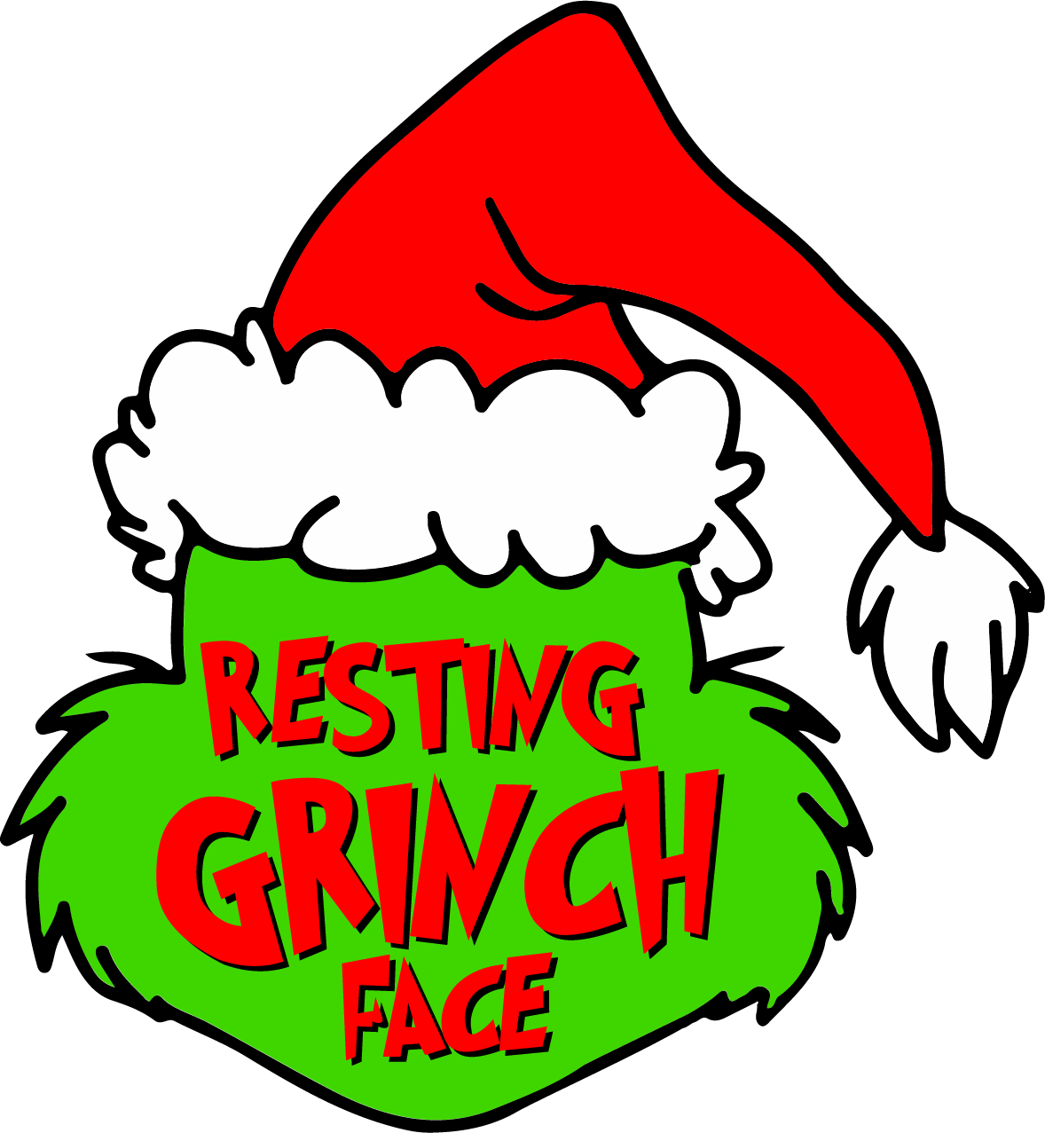 2R RGF Resting Grouch Face 4” Tall UV DTF Decal