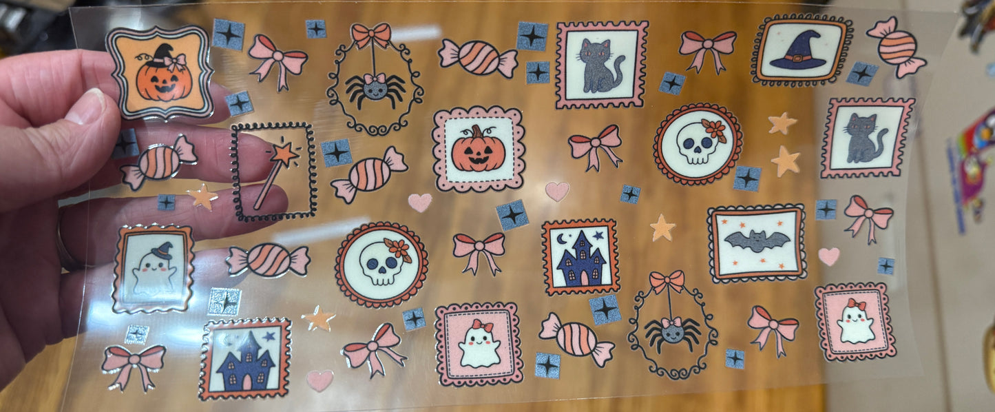 Halloween Stamps/frames & Candies UV DTF Wrap