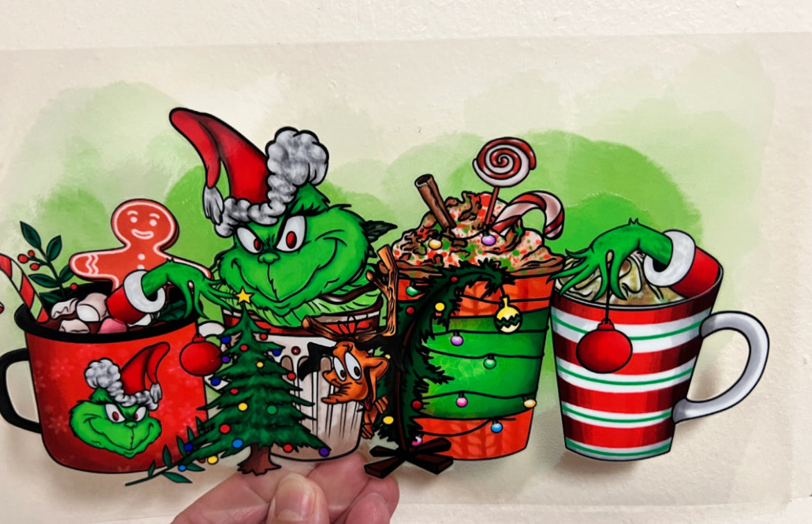 6G Christmas Grouch Coffee Cups UV DTF Wrap