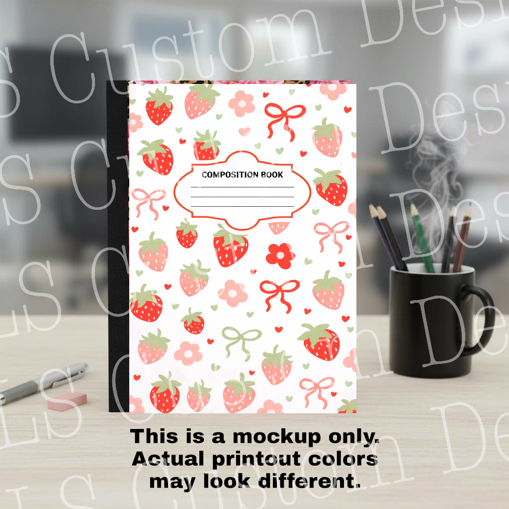 Composition Notebook Cover and Matching Back Permanent Vinyl
