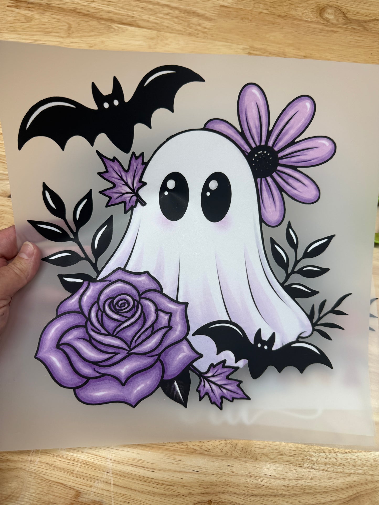 Ghost Roses w/ Bats Ready To Press DTF Print
