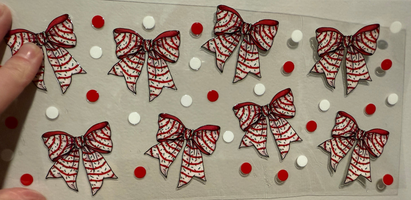 16G Christmas Cake Bows UV DTF Wrap