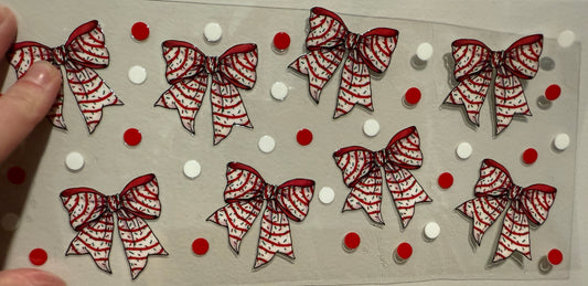 16G Christmas Cake Bows UV DTF Wrap
