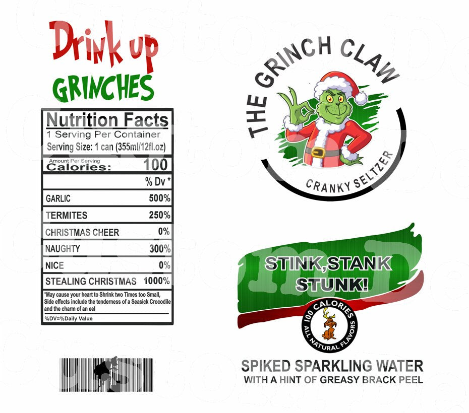 Drink Up Christmas 20 Oz Skinny Permanent Vinyl