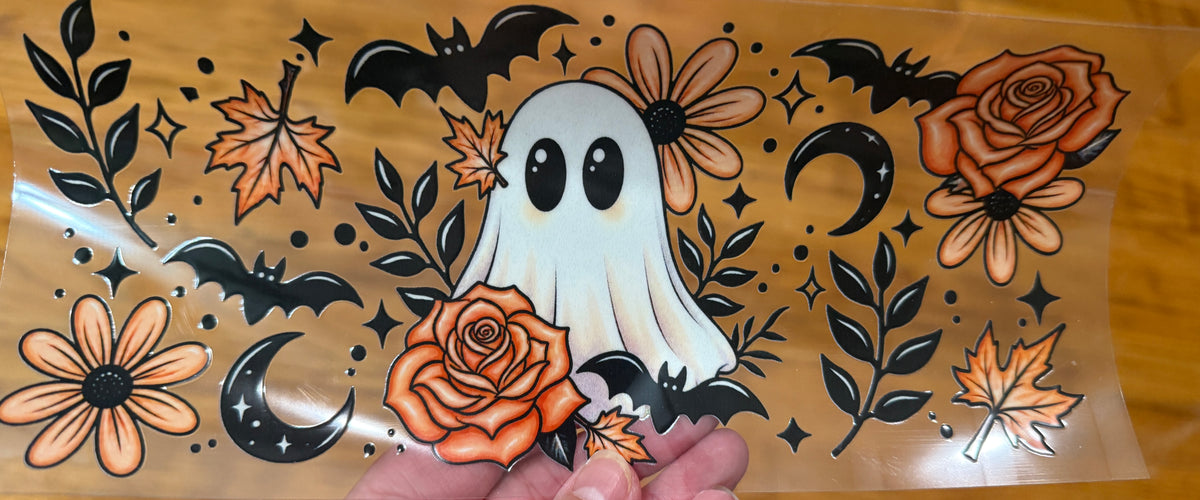 B4 Ghost Roses and Bats UV DTF Wrap
