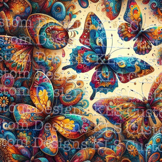 Bright Paisley Butterflies 20 Oz Skinny Permanent Vinyl