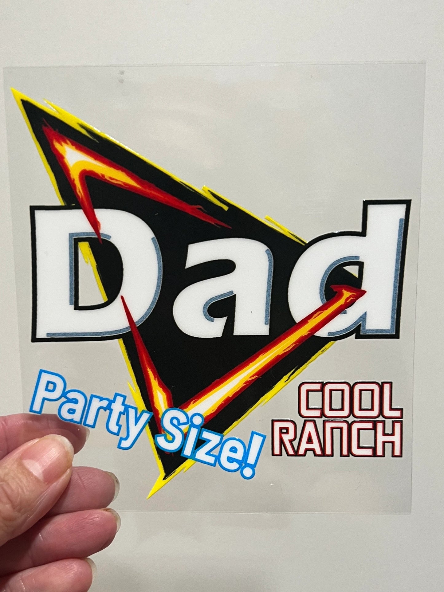 9Y Party Size Dad-Arito 4” Tall UV DTF Decal