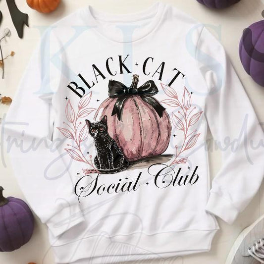 Black Cat Social Club Ready To Press DTF Print