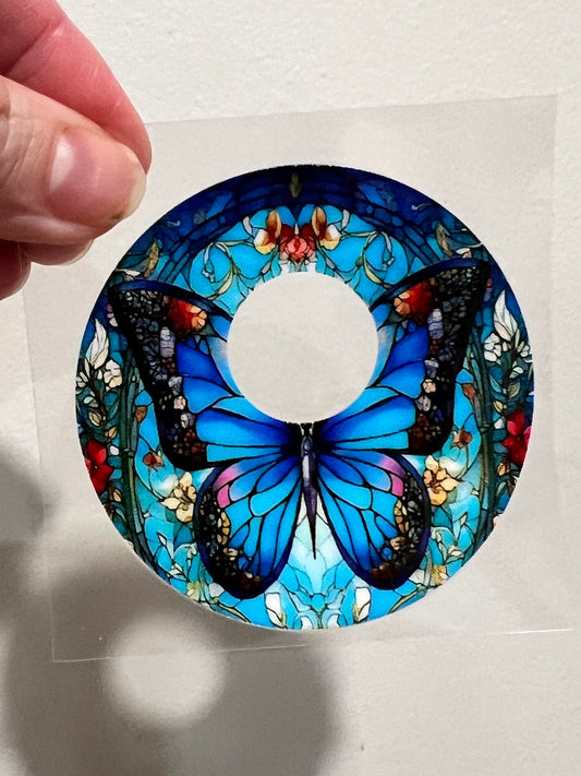 Butterfly Stained Glass UV DTF Lid/Cup Topper