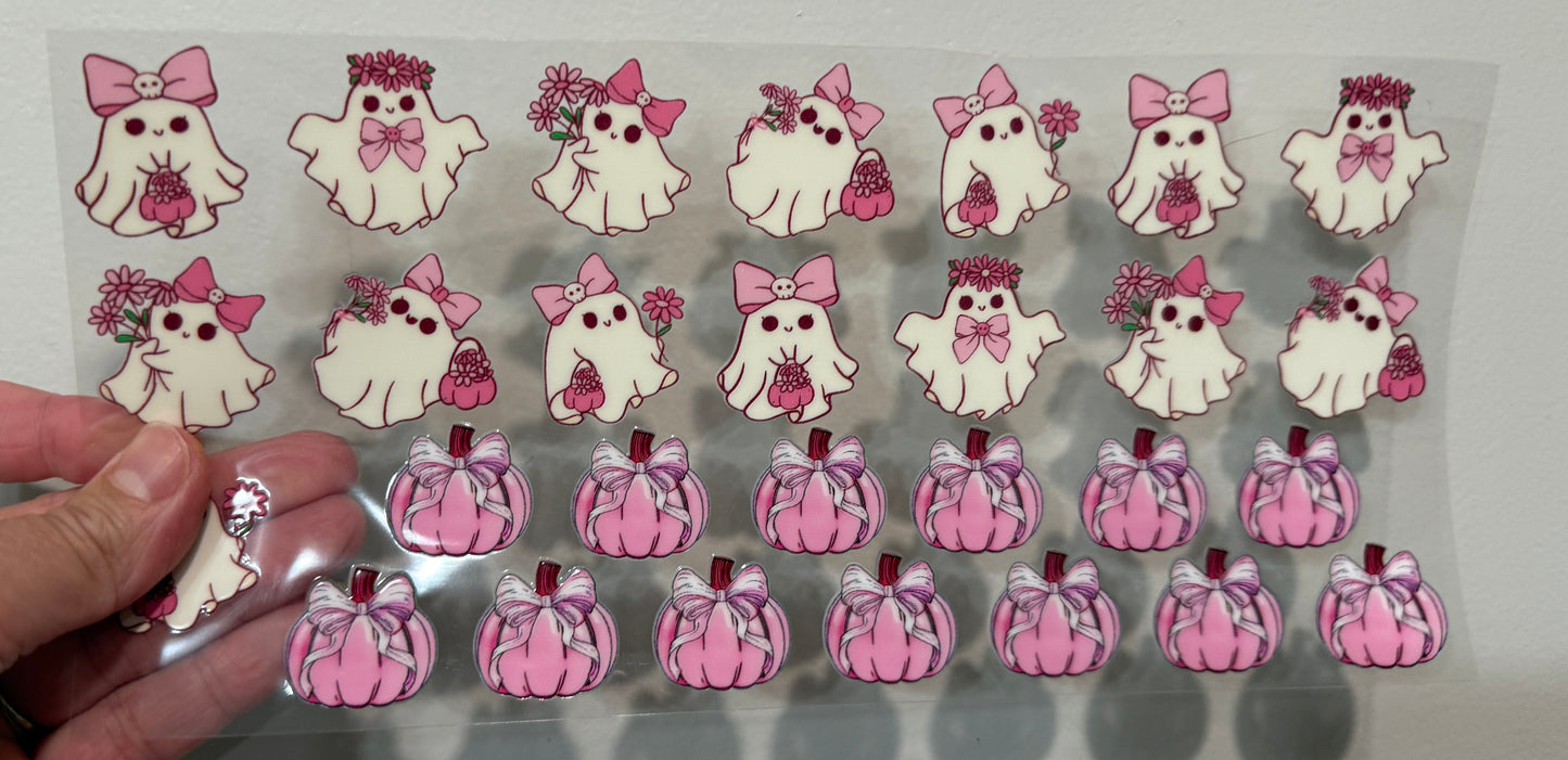 20P Coquette Bow Ghost Clip Sheet - this sheet is intended to be cut up and placed using your own creative style.