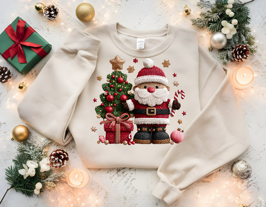 Knit Santa Ready To Press DTF Print