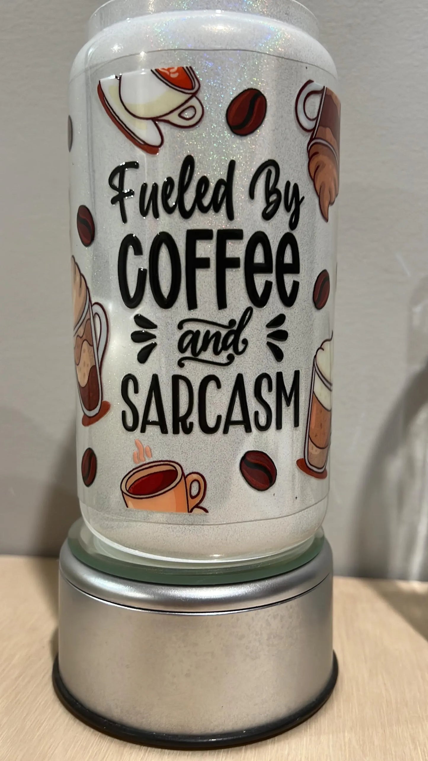 B2 Fueled By Coffee And Sarcasm UV DTF Wrap