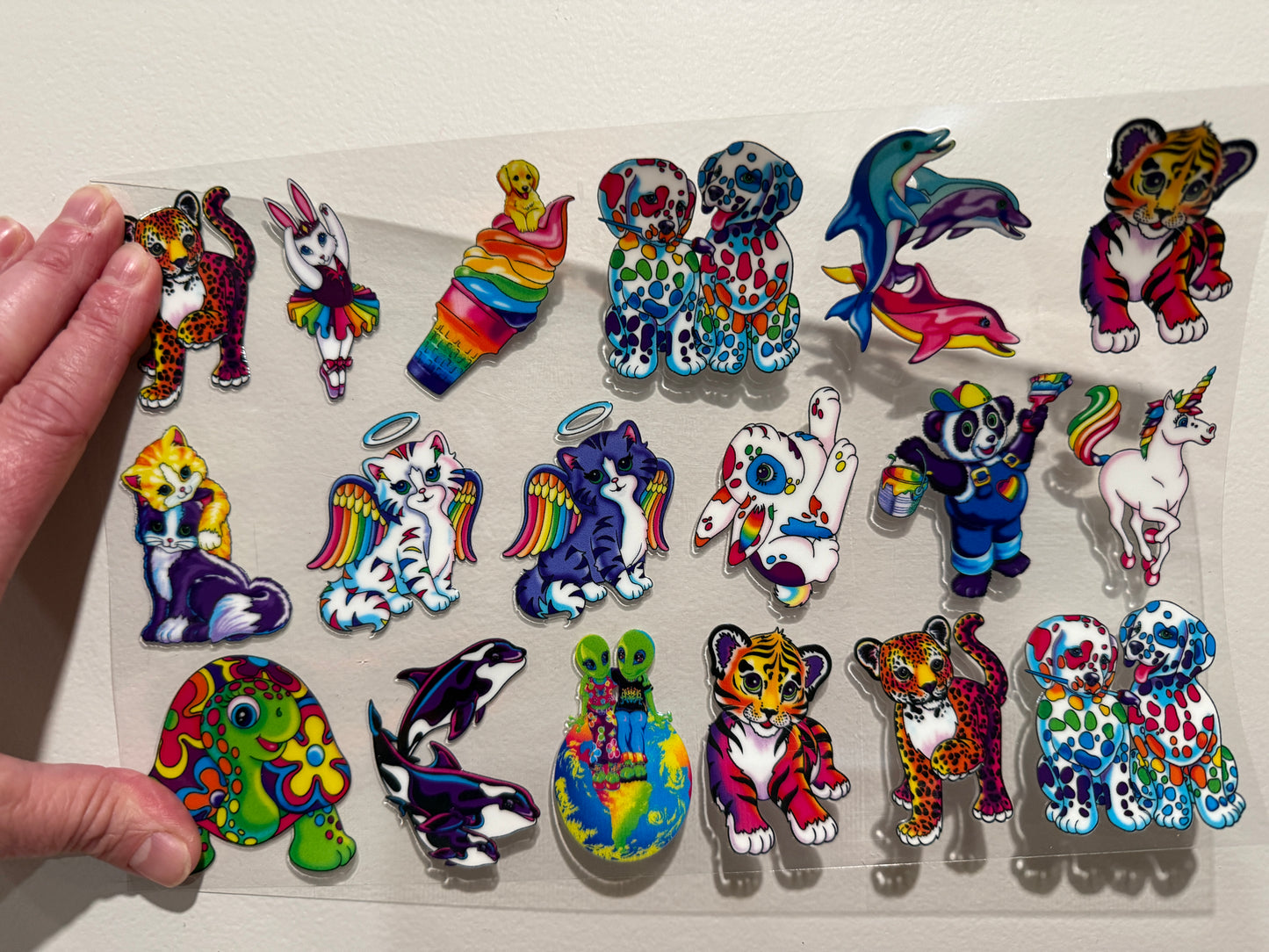 20G 90’s Animal Rainbow Clip Sheet - This sheet is intended to be cut up and placed using your own creative style.