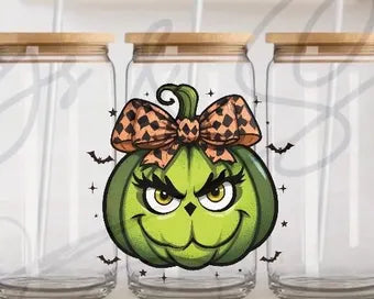 11P Pumpkin Grouch Face 4” Tall UV DTF Decal