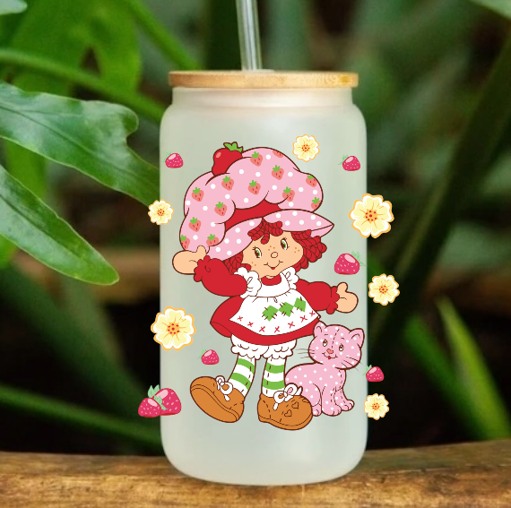 1B Strawberry 4” Tall UV DTF Decal