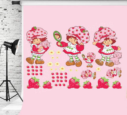 16G Strawberry Clip Sheet - This sheet is intended to be cut up and placed using your own creative style.