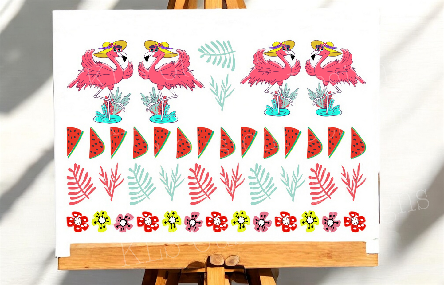 21B Flamingo Summer Clip Sheet - This sheet is intended to be cut up and placed using your own creative style.