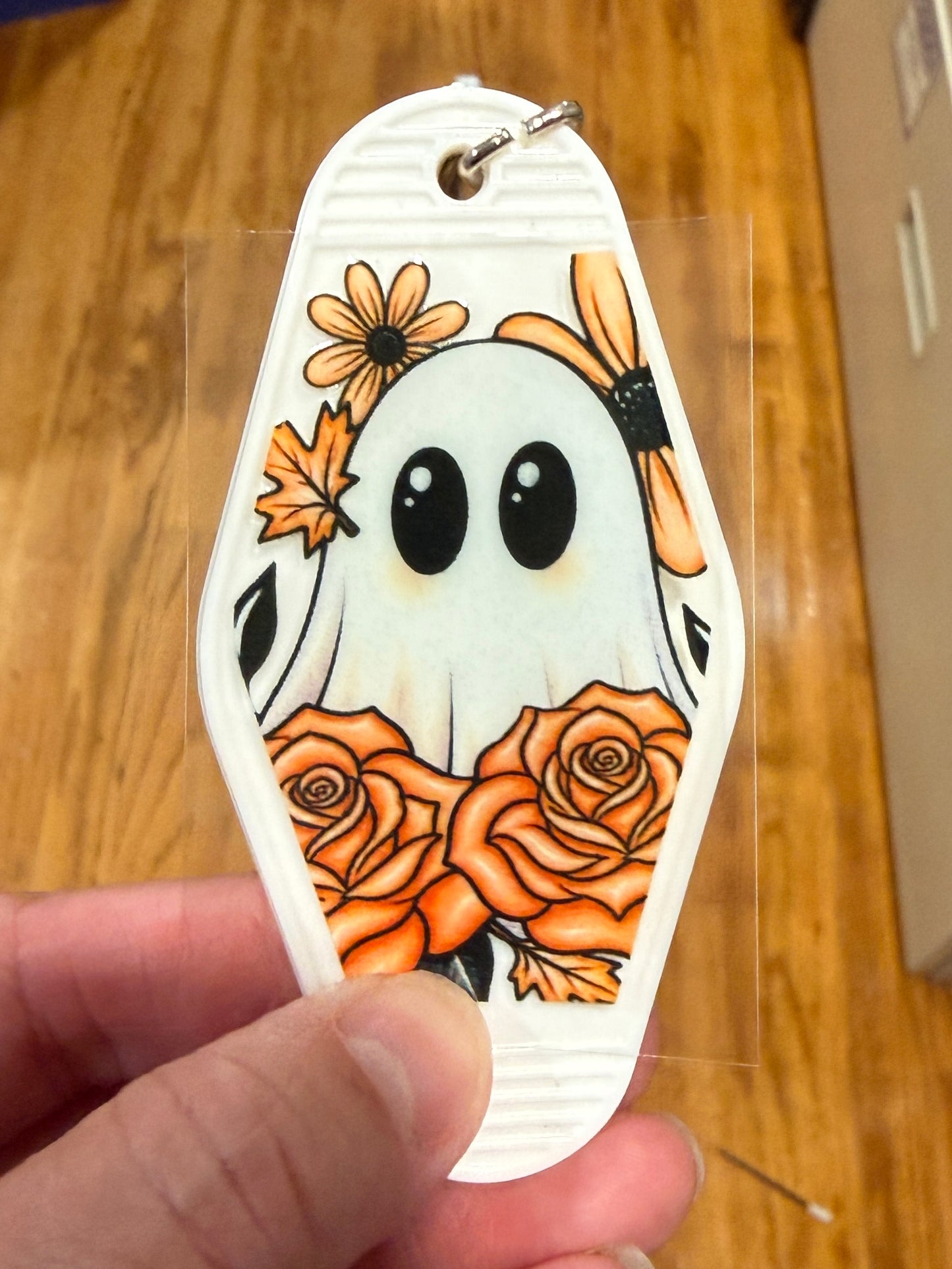 Keychain Ghost Roses UV DTF Decal