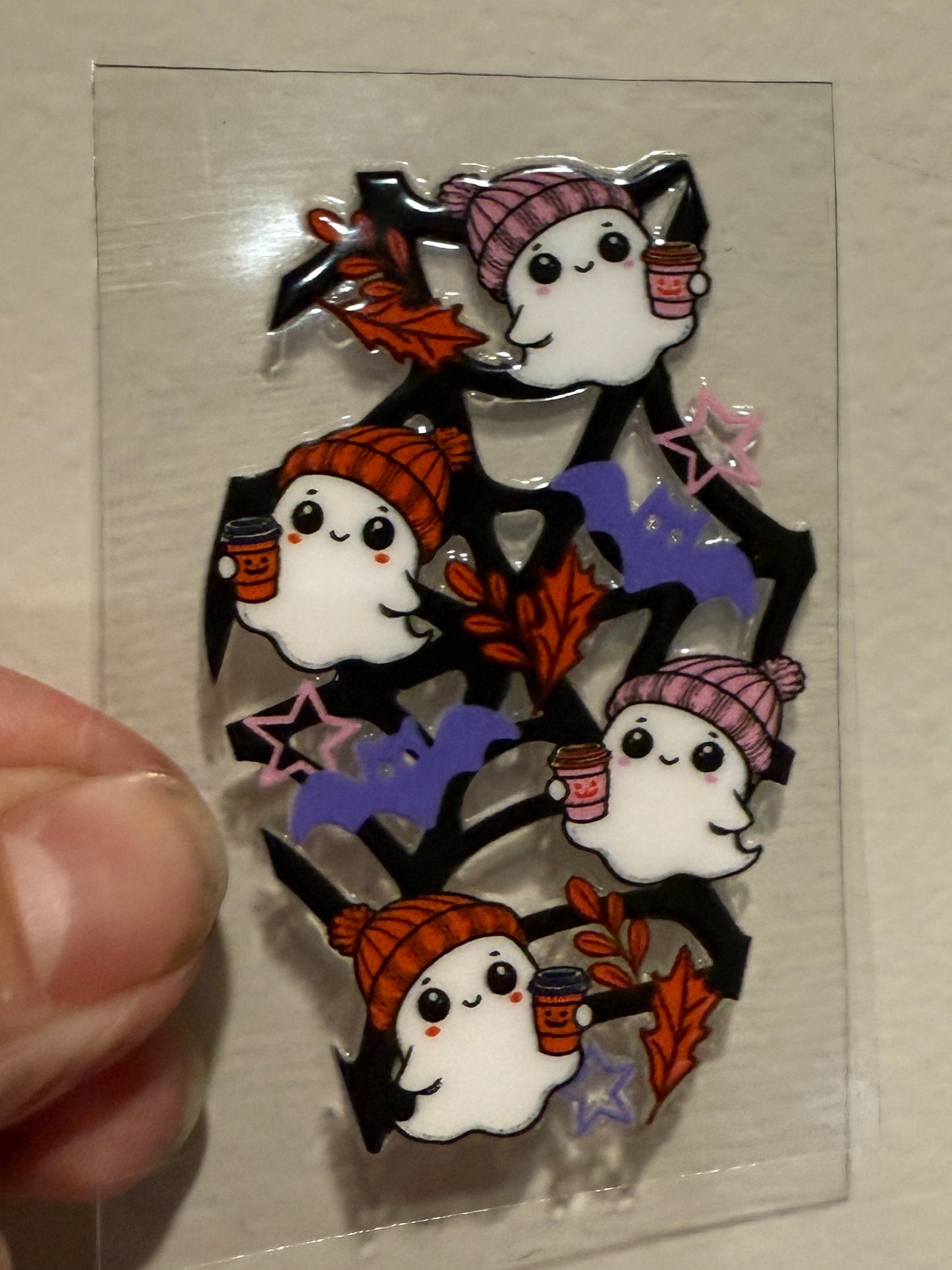 Cute Ghost Coffee UV DTF Decal