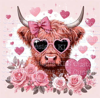 Pink Highland Cow 20 Oz Skinny Permanent Vinyl