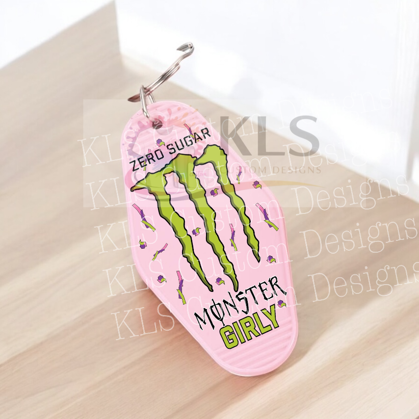 Keychain Caffeine Girly UV DTF Decal