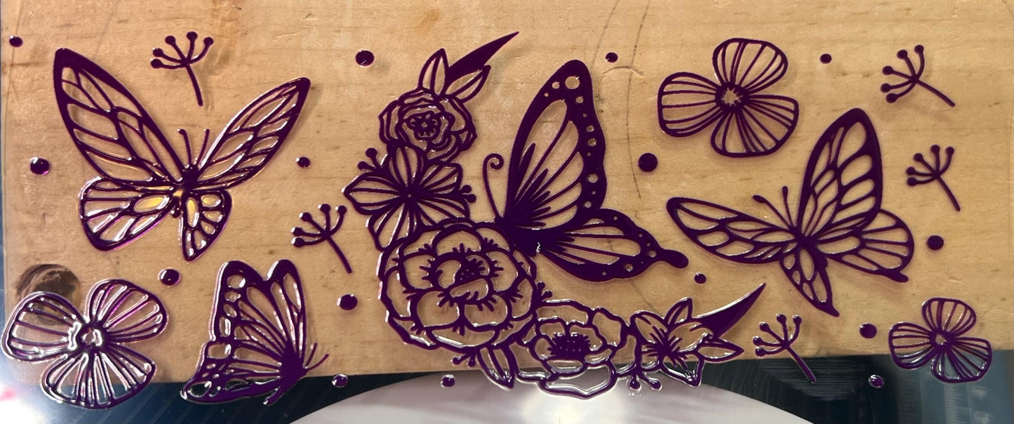 Shot Glass Butterfly UV DTF Wrap