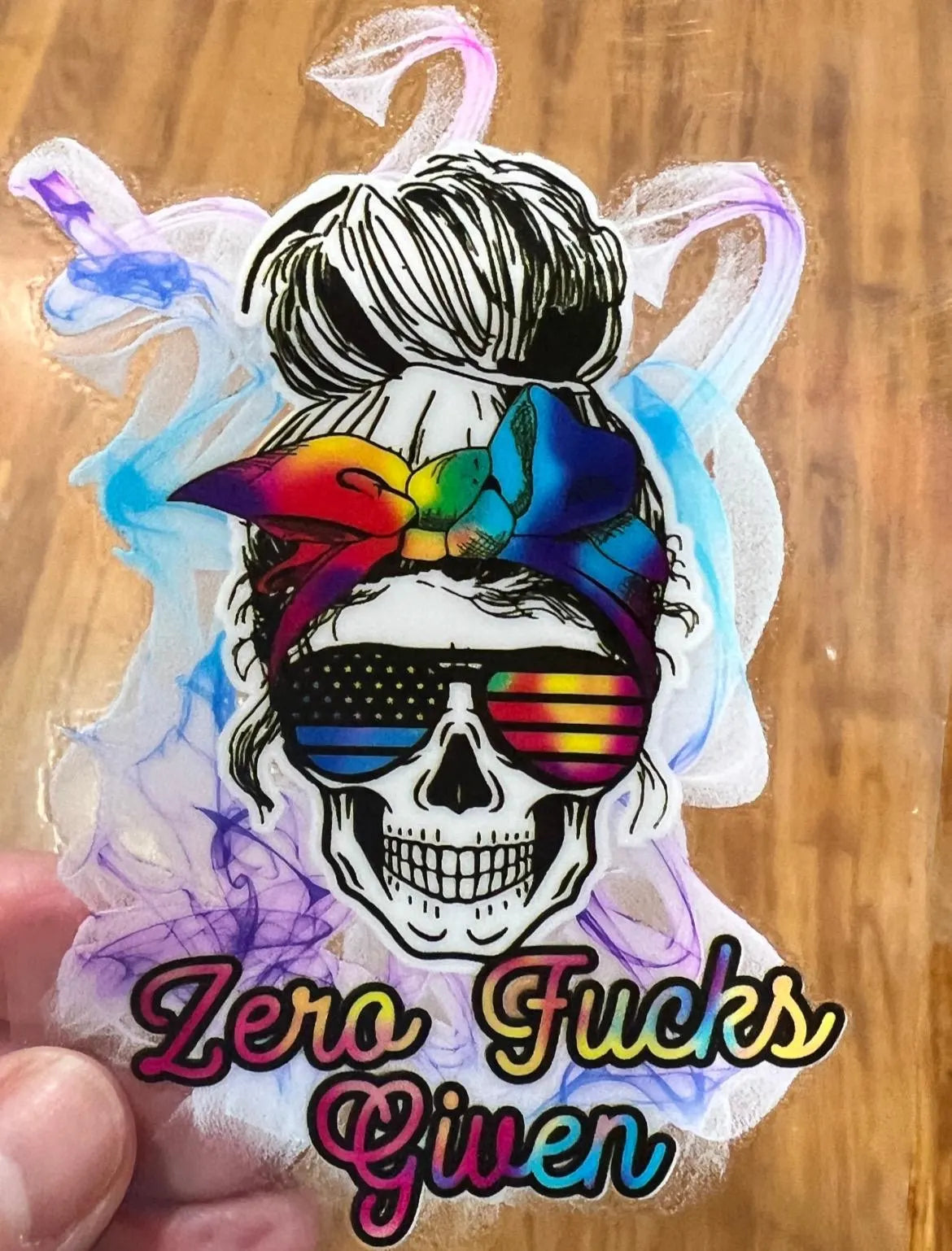 12Y Zero Fucks Given 4” Tall UV DTF Decal