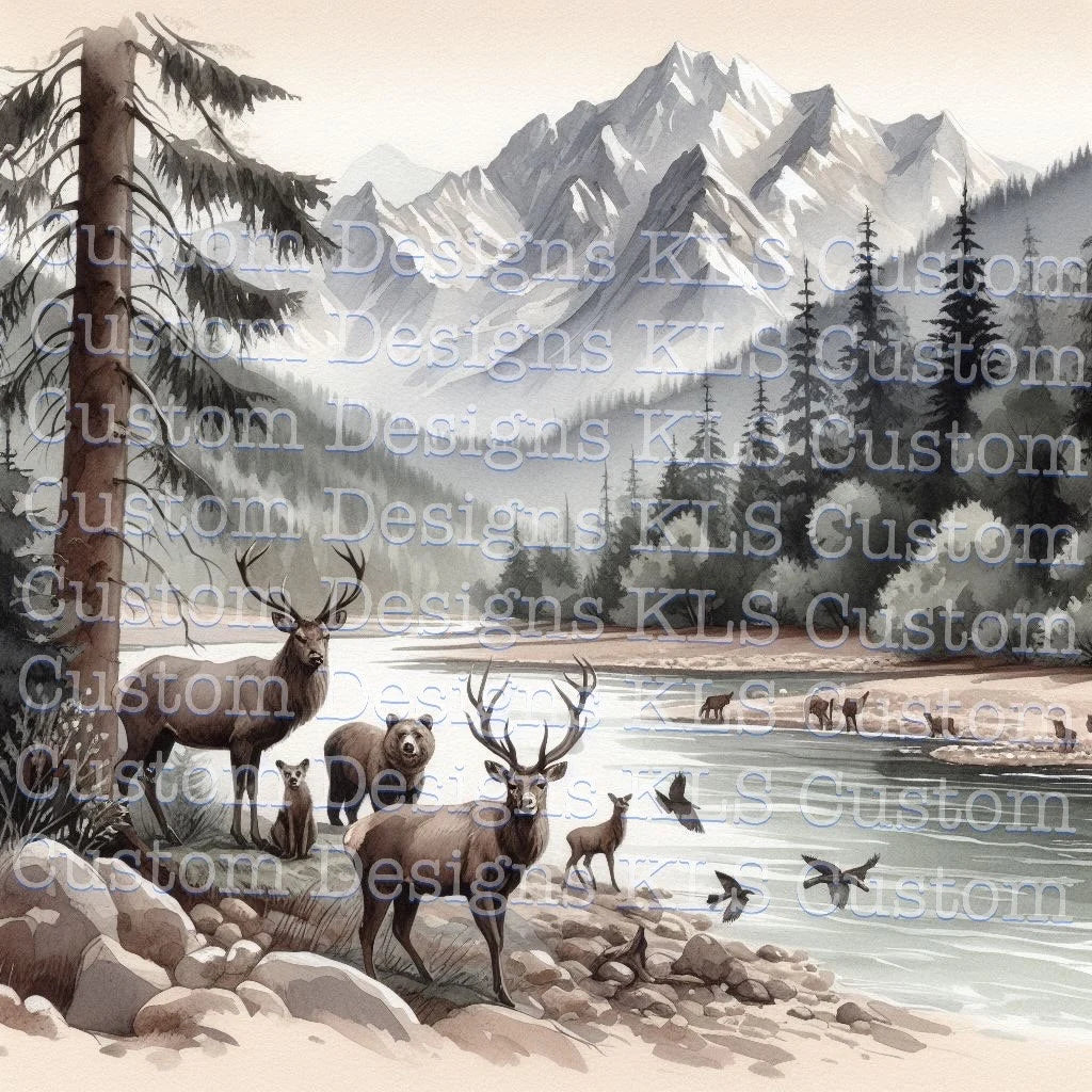 Wildlife In Mountains 20 Oz Skinny Permanent Vinyl