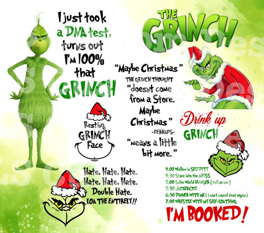 Chrustmas Grouch 20 Oz Skinny Permanent Vinyl