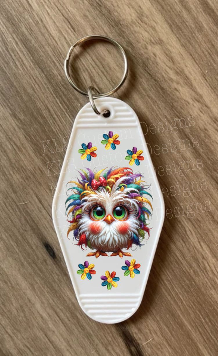 1B Keychain Colorful Chickens Clip Sheet - This sheet is intended to be cut up and placed using your own creative style.