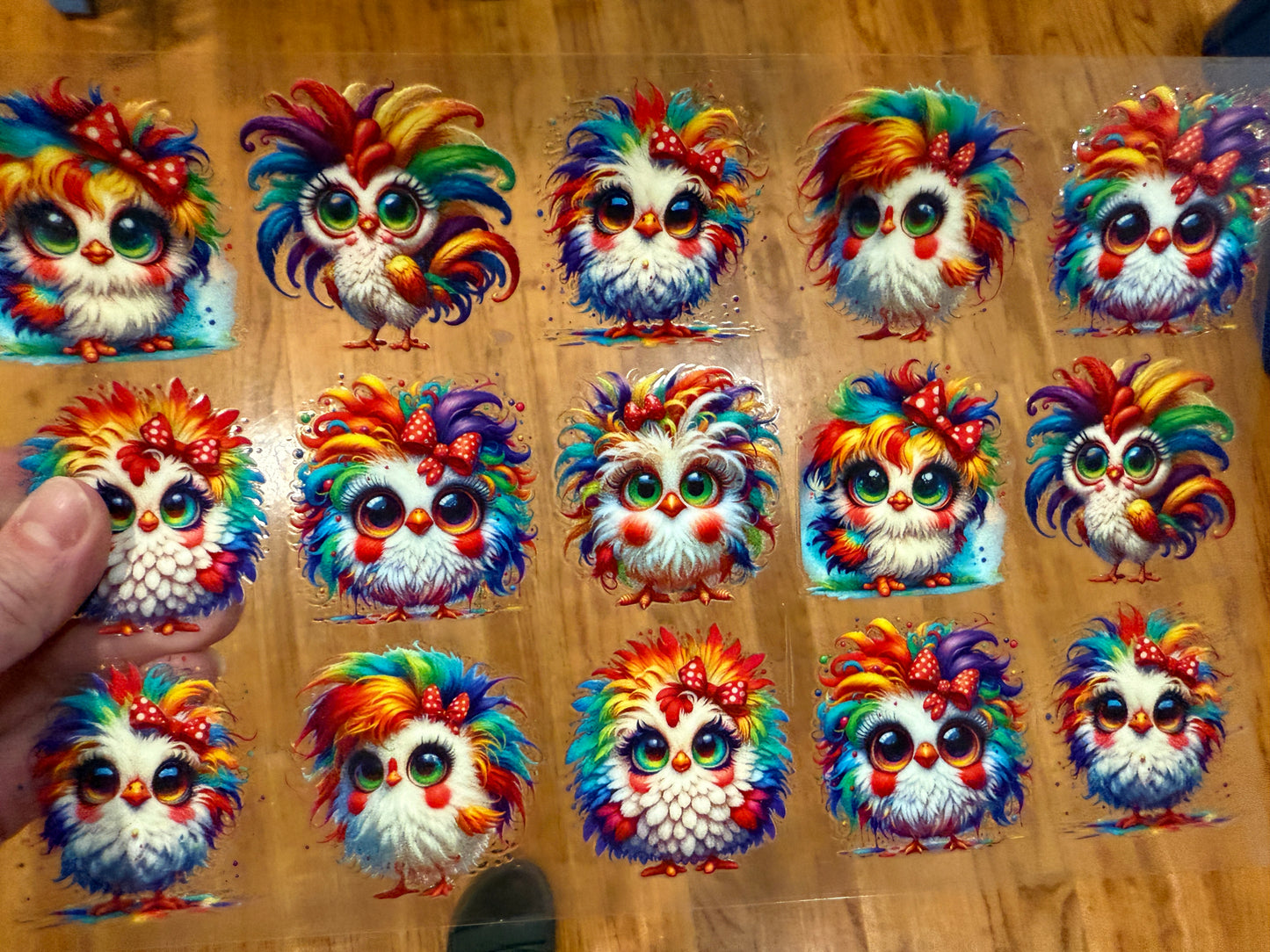 1B Colorful Chickens Clip Sheet - This sheet is intended to be cut up and placed using your own creative style.