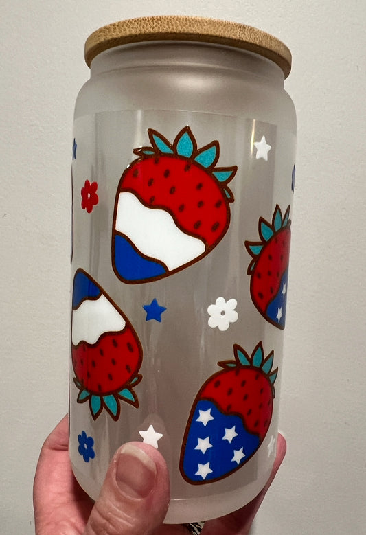 Y3 Patriotic Strawberries UV DTF Wrap