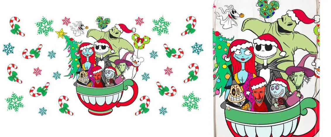 2B Christmas Skeleton And Friends UV DTF Wrap