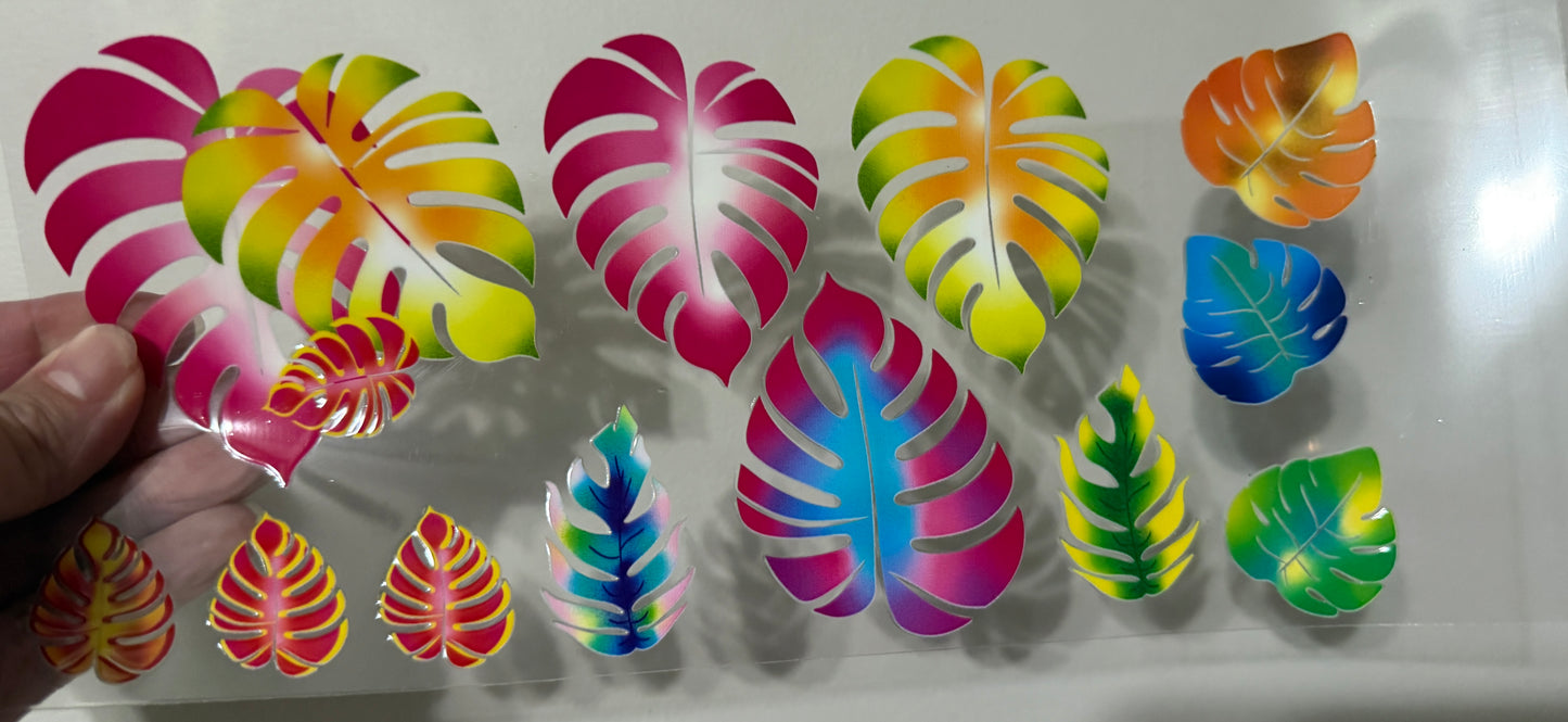 21Y Colorful Monstera Leaves Clip Sheet - This sheet is intended to be cut up and placed using your own creative style.