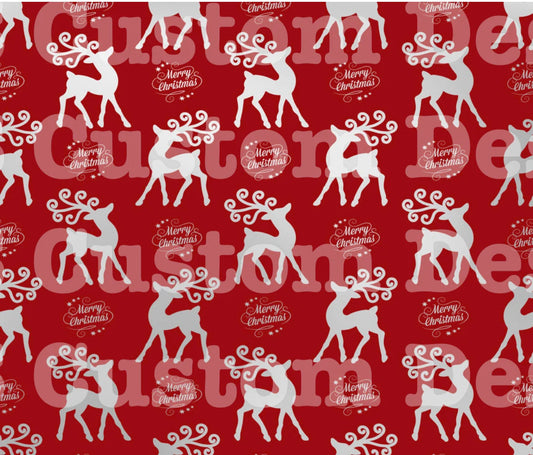 Red Buck Merry Christmas 20 Oz Skinny Permanent Vinyl