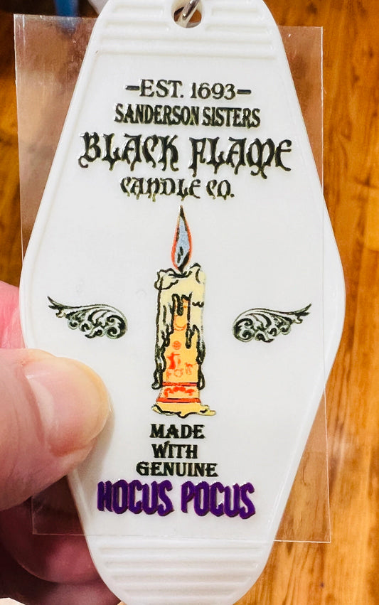 Keychain Black Flame Candle UV DTF Decal