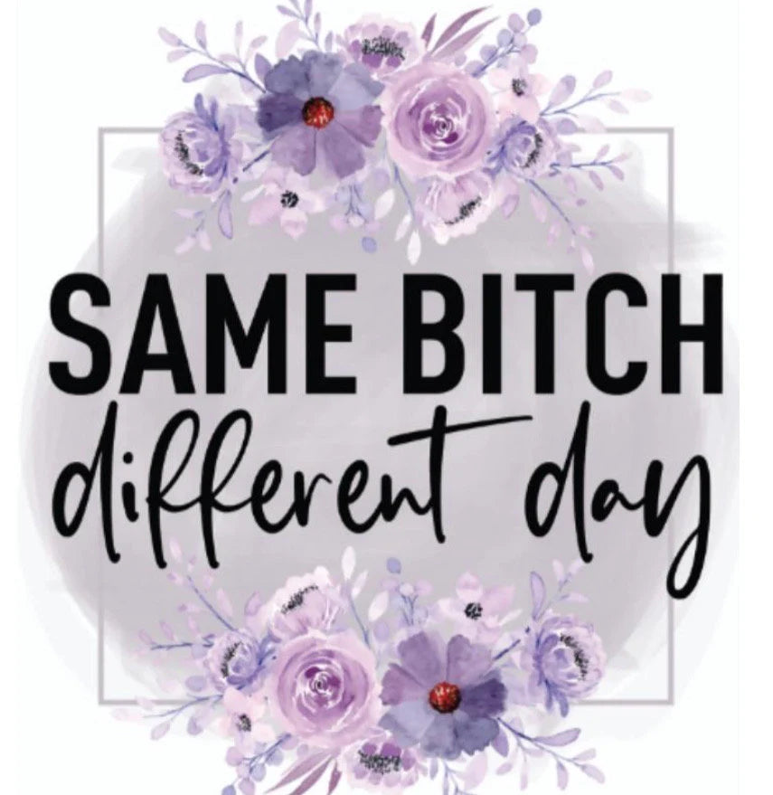 10P Same Bitch Different Day 4” Tall UV DTF Decal