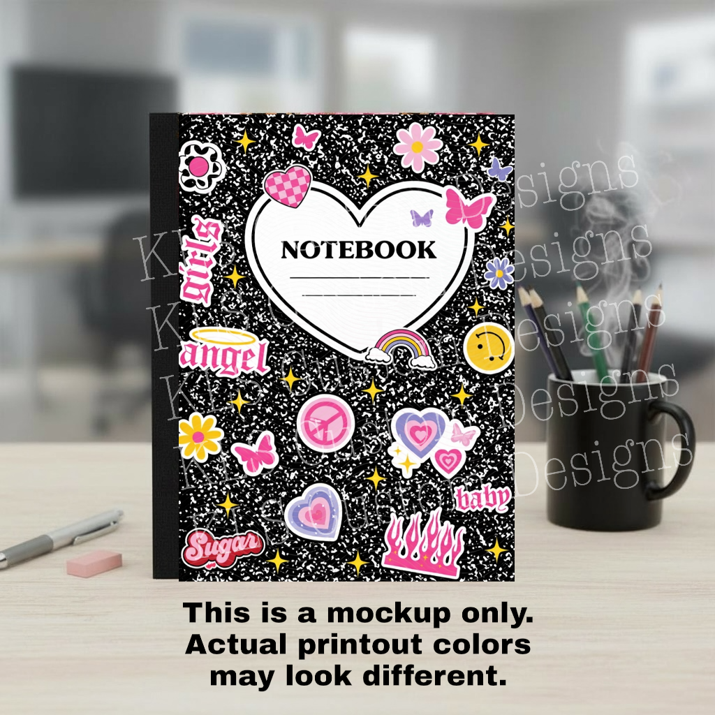 Composition Notebook Cover and Matching Back Permanent Vinyl