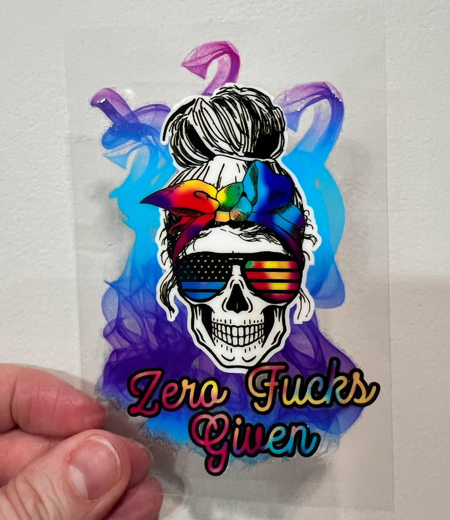 12Y Zero Fucks Given 4” Tall UV DTF Decal