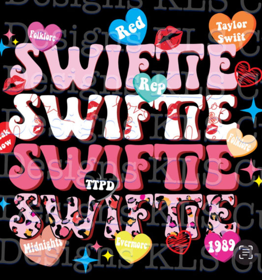 Swiftie Hearts Ready To Press DTF Print