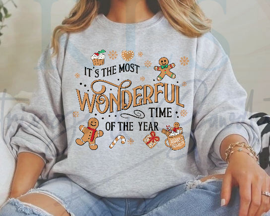 Most Wonderful Time Of Year Gingerbread Christmas Ready To Press DTF Print