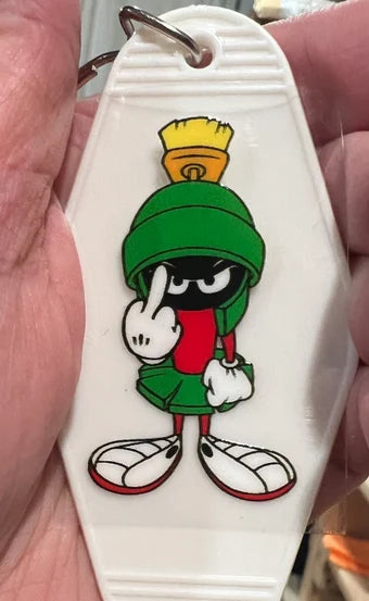 Keychain Green Space Alien Middle Finger UV DTF Decal