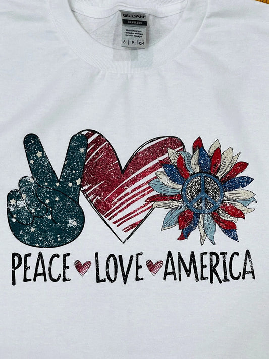 Peace Love America Ready To Press DTF Print