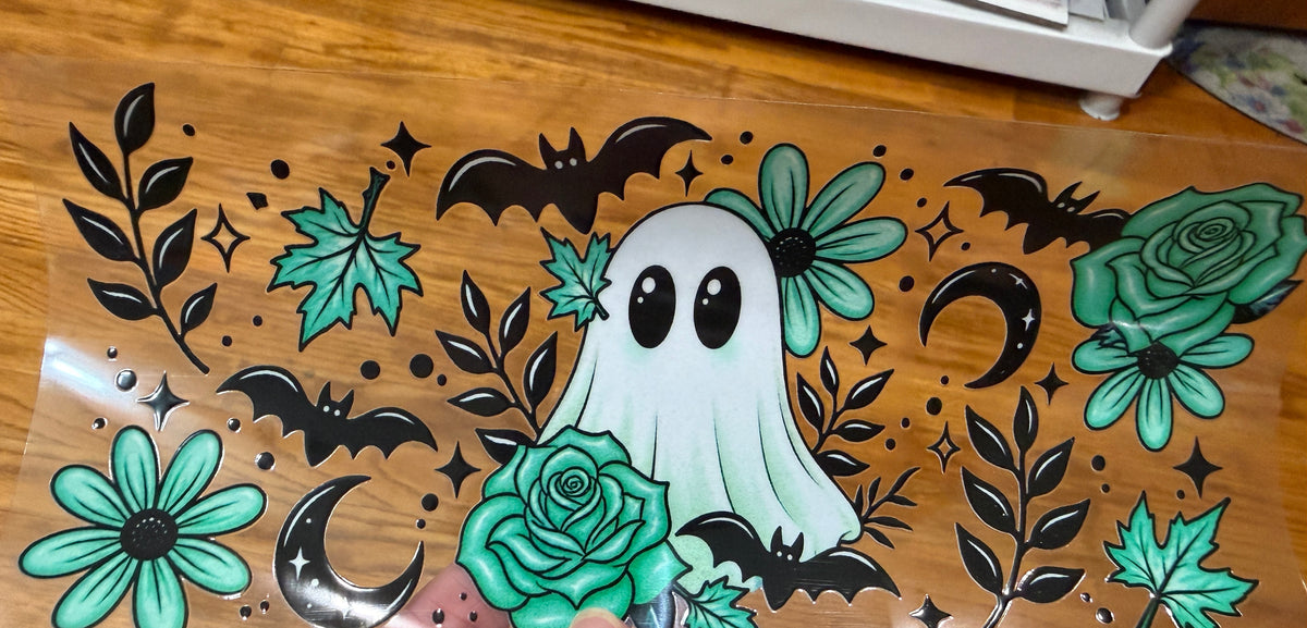 B4 Ghost Roses and Bats UV DTF Wrap