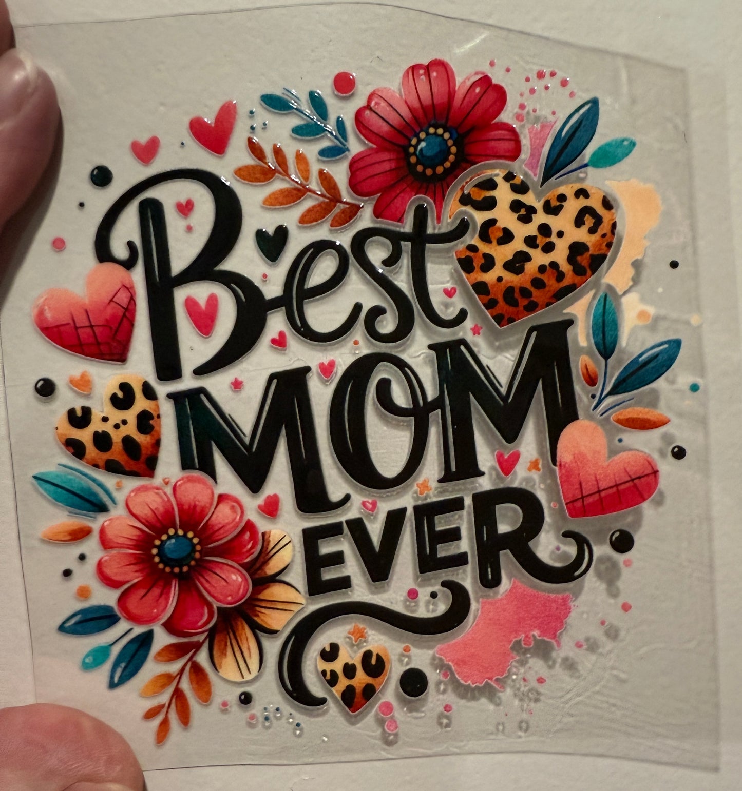 19G Best Mom Ever Floral 4” Tall Decal