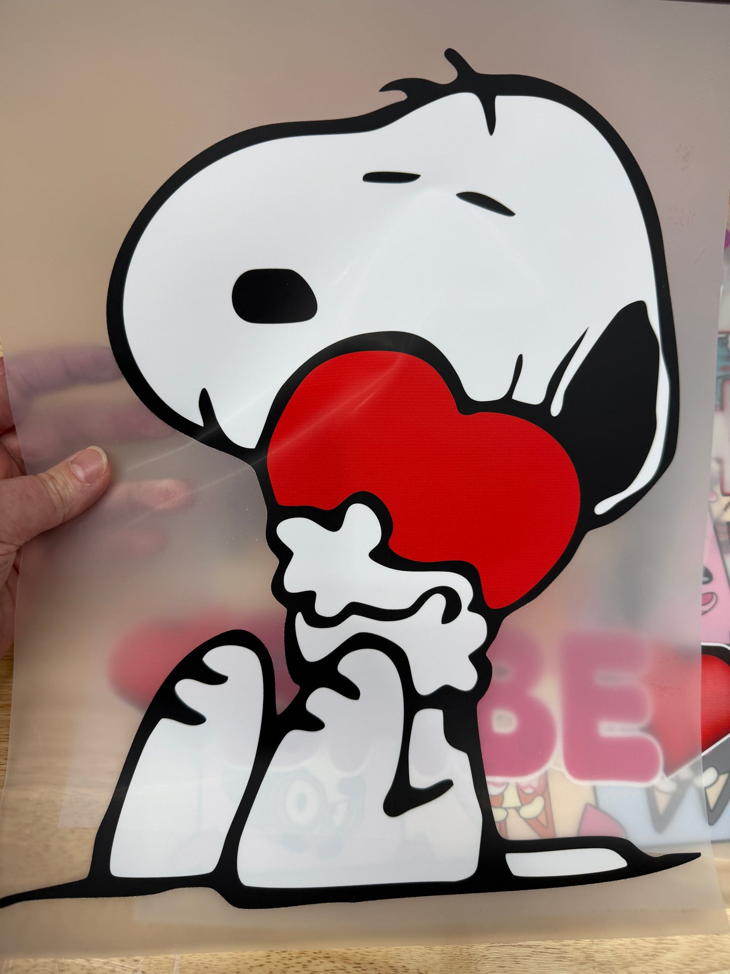 Red Heart Dog  Ready To Press DTF Print