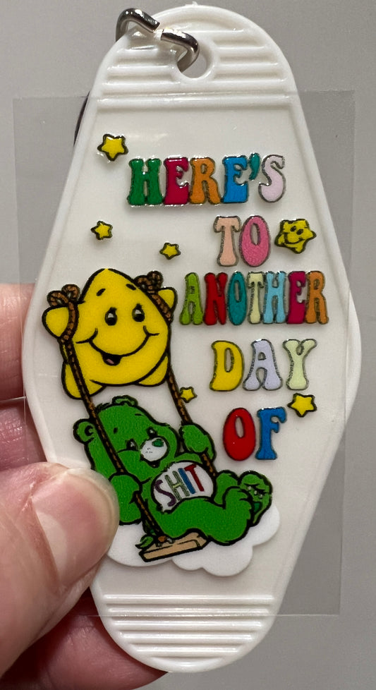 Keychain Another Day Of Shit Swear Bear UV DTF Decal